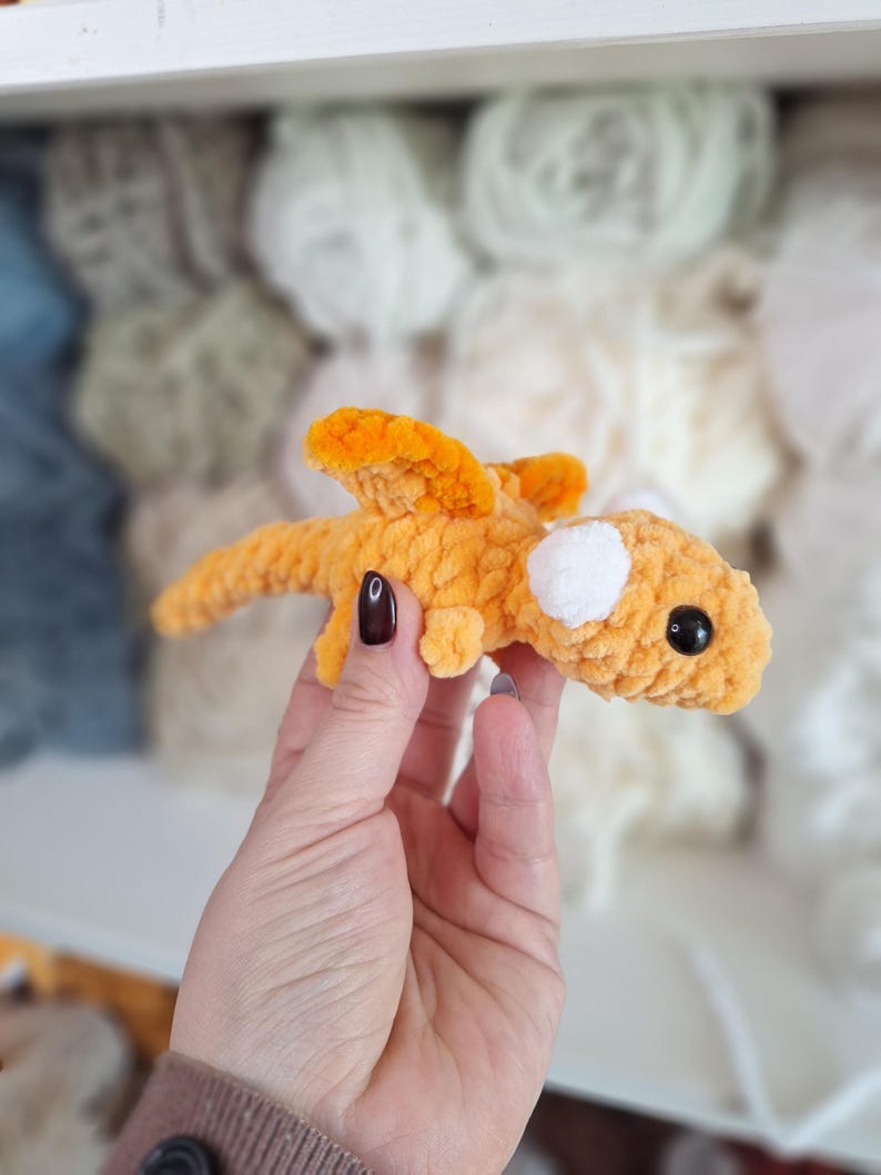Mini dragon plush toy crocheted small dragon handmade & gift idea image 8