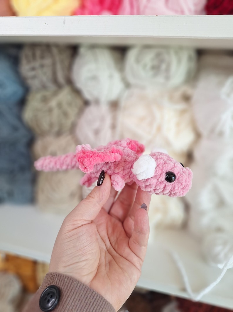 Mini dragon plush toy crocheted small dragon handmade & gift idea image 9