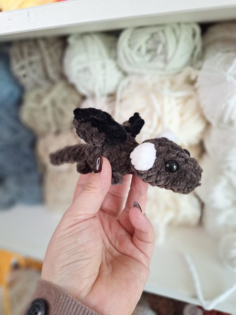 Mini dragon plush toy crocheted small dragon handmade & gift idea image 6