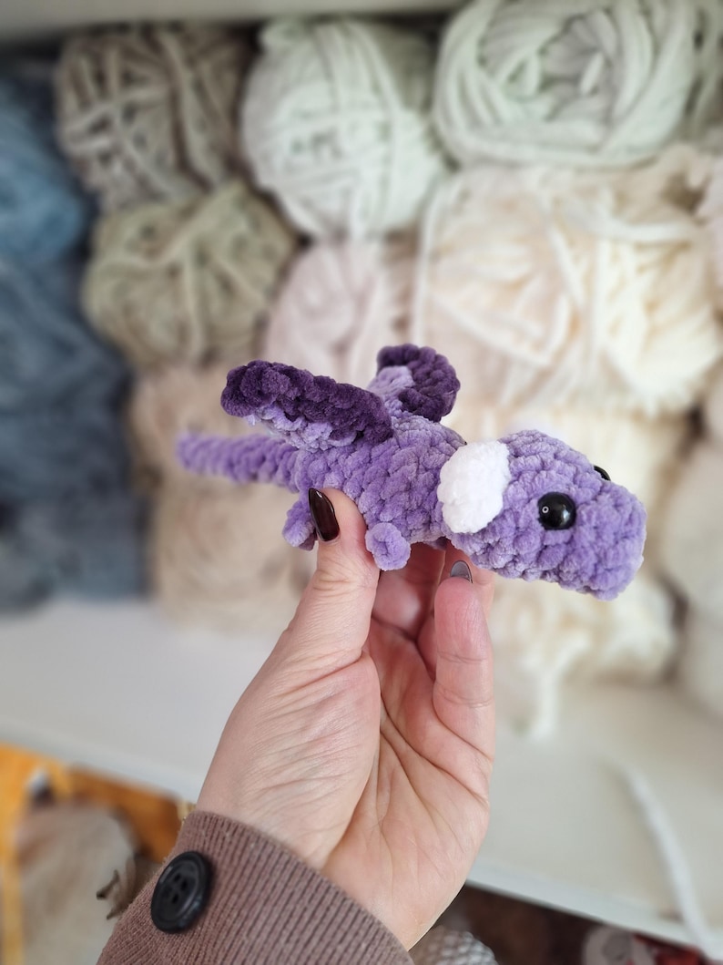 Mini dragon plush toy crocheted small dragon handmade & gift idea image 11