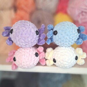 Crocheted axolotl plush toy, amigurumi axolotl, handmade