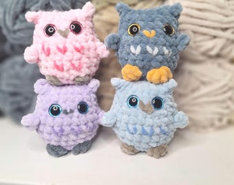 Mini crocheted owl – Amigurumi cuddly toy, handmade plush toy, crocheted owl as a gift or decoration, cute crocheted animal