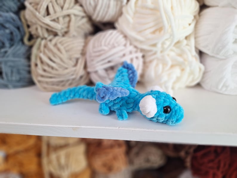 Mini dragon plush toy crocheted small dragon handmade & gift idea image 12