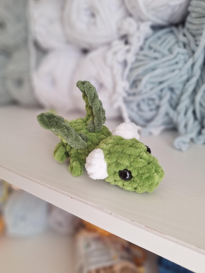 Mini dragon plush toy crocheted small dragon handmade & gift idea image 5