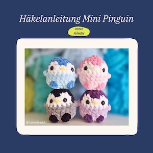 Crochet pattern for a mini penguin – no-sew amigurumi, beginner-friendly & market-friendly, PDF tutorial