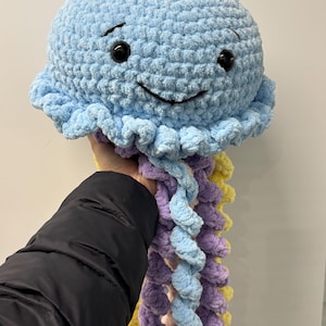 Handmade Crochet Jellyfish Plush – Colorful Tentacles, Vibrant & Squishy