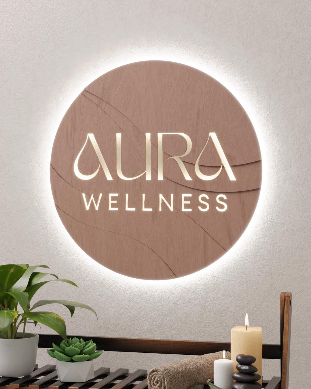 Med Spa Raffle Sign Custom Wood LED Sign: Clinic, Med Spa, Nail and Hair Salon Logo ...