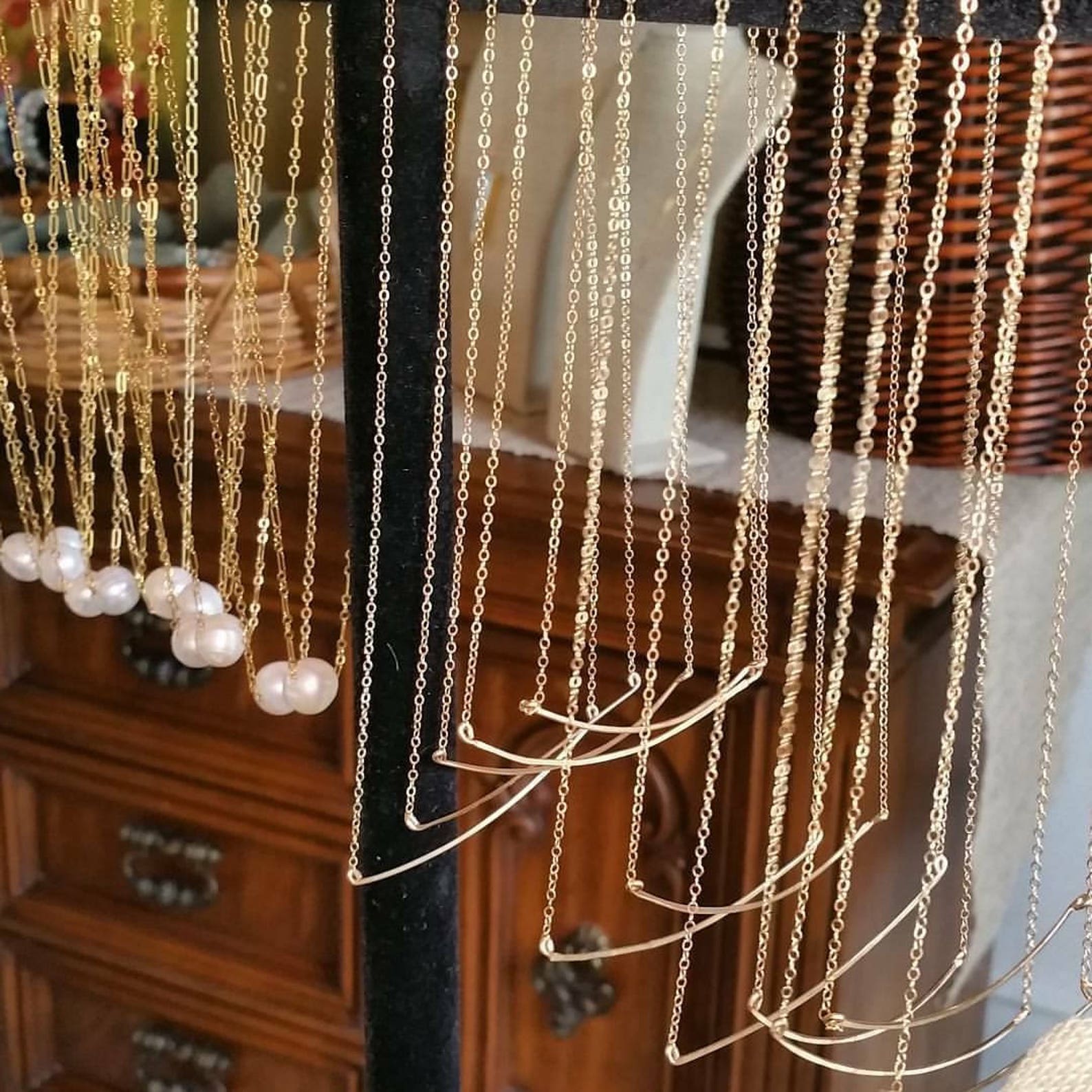 Simple Gold Bar Necklace Etsy