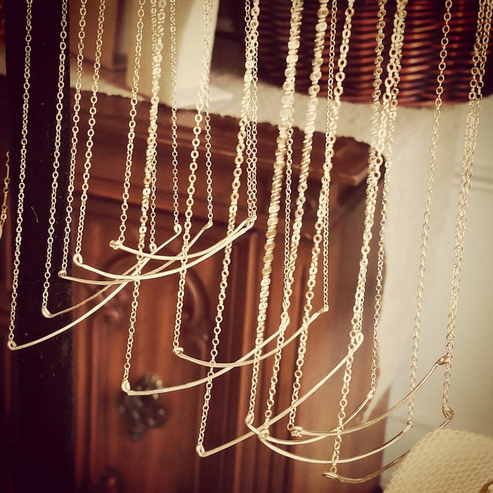 Simple Gold Bar Necklace Etsy