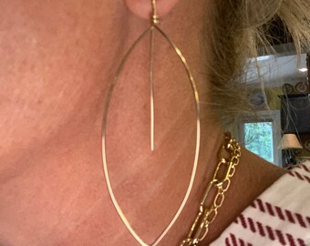 Gold handwired oval hoops