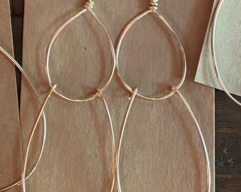 14k gold filled double oval drops