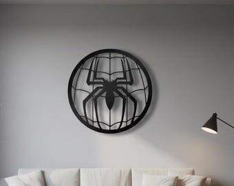 Metalen muurkunst Spider-Man-logo | Stripdecoratie superhelden