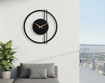 Modern Minimalist Metal Wall Clock - Silent Geometric Timepiece - Luxury Living Room Decor