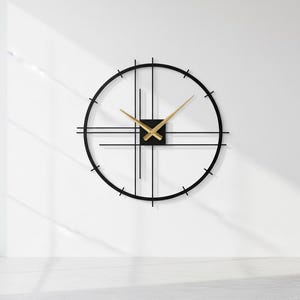 Modern Minimalist LED Metal Wall Clock - Backlit Floating Timepiece - Luxury Home Bar Decor Without-Led