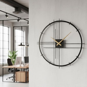 Modern Minimalist LED Metal Wall Clock - Backlit Floating Timepiece - Luxury Home Bar Decor image 11