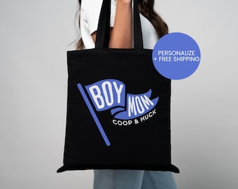 Custom Boy Mom Girl Mom Tote Bag Personalized Name Black Cotton Canvas Tote Baby Shower Mothers Day Gift Reusable Mom Bag for Mom Diaper Bag