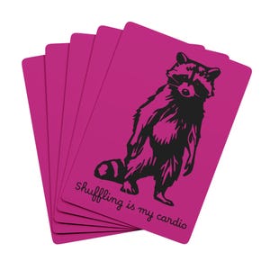 Cartes à jouer drôles de raton laveur, « Shuffling is my cardio », Cadeaux uniques, Cartes de poker de raton laveur, Cartes à jouer de raton laveur, Cadeaux pour joueurs de poker