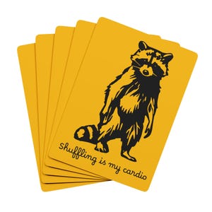 Cartes à jouer drôles de raton laveur, « Shuffling Is My Cardio », Cadeaux uniques, Cartes de poker de raton laveur, Cartes à jouer de raton laveur, Cadeaux pour les joueurs de poker,