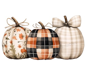 Calabaza de patchwork PNG: Clipart de Acción de Gracias a cuadros rústicos (fondo transparente)