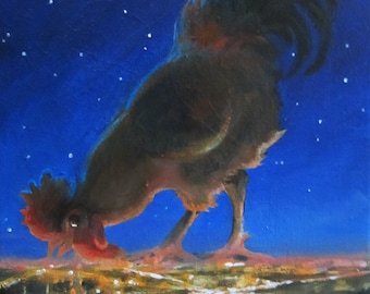 Chickenscratch - original small painting