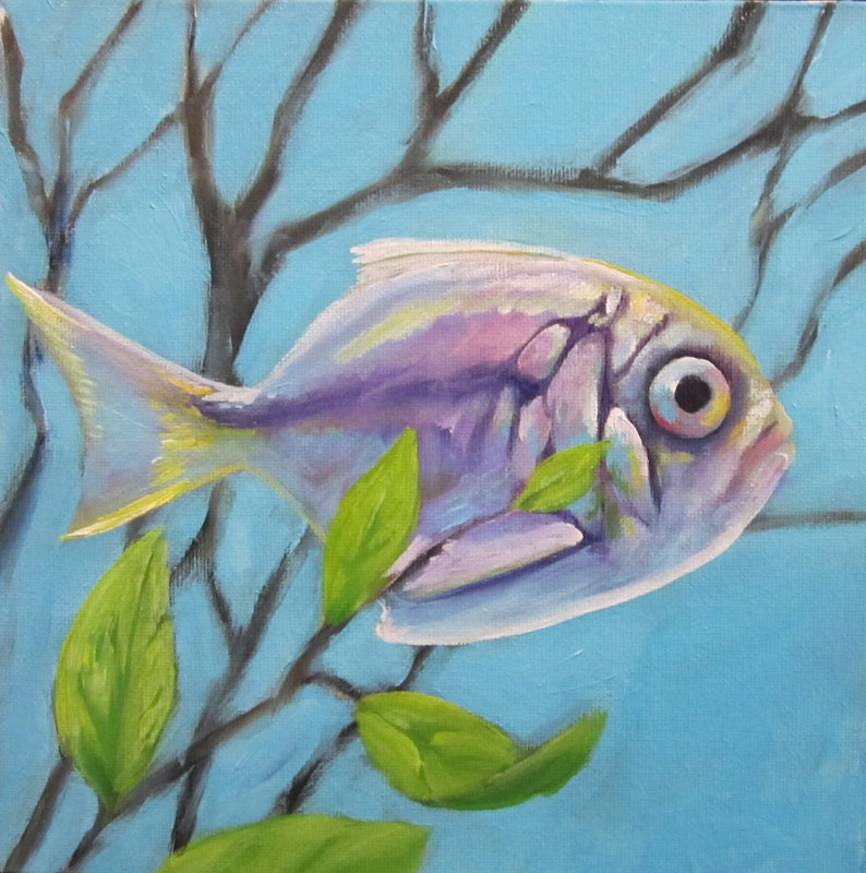 original small painting Between the Branches