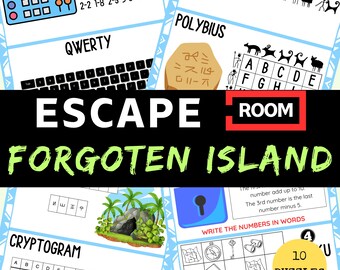Forgotten Island Escape Room Kit: Printable Kids Birthday Party Game (PDF Download)