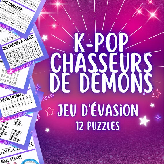 KPop Chasseurs de Démons Jeu D'évasion Imprimable Jeux fête enfants d'anniversaire