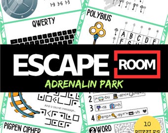Printable Escape Room Kit: Adrenaline Park Kids Birthday Party Game (PDF Download)
