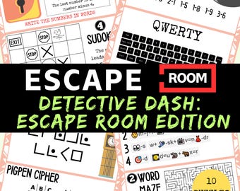 Detective Dash Escape Room: Printable Kids Birthday Party Game (PDF Download), Family Game Night