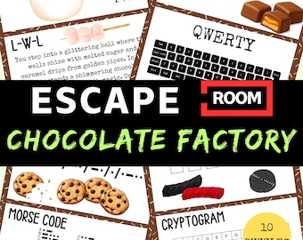 Chocolate Factory Escape Room: Printable Kids Birthday Party Game (PDF Download), Family Game Night