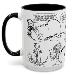 Calvin and Hobbes Mug, Comic Strip Coffee Cup (15oz), Cartoon Character mug, Christmas Coffee Mug,Christmas Mug