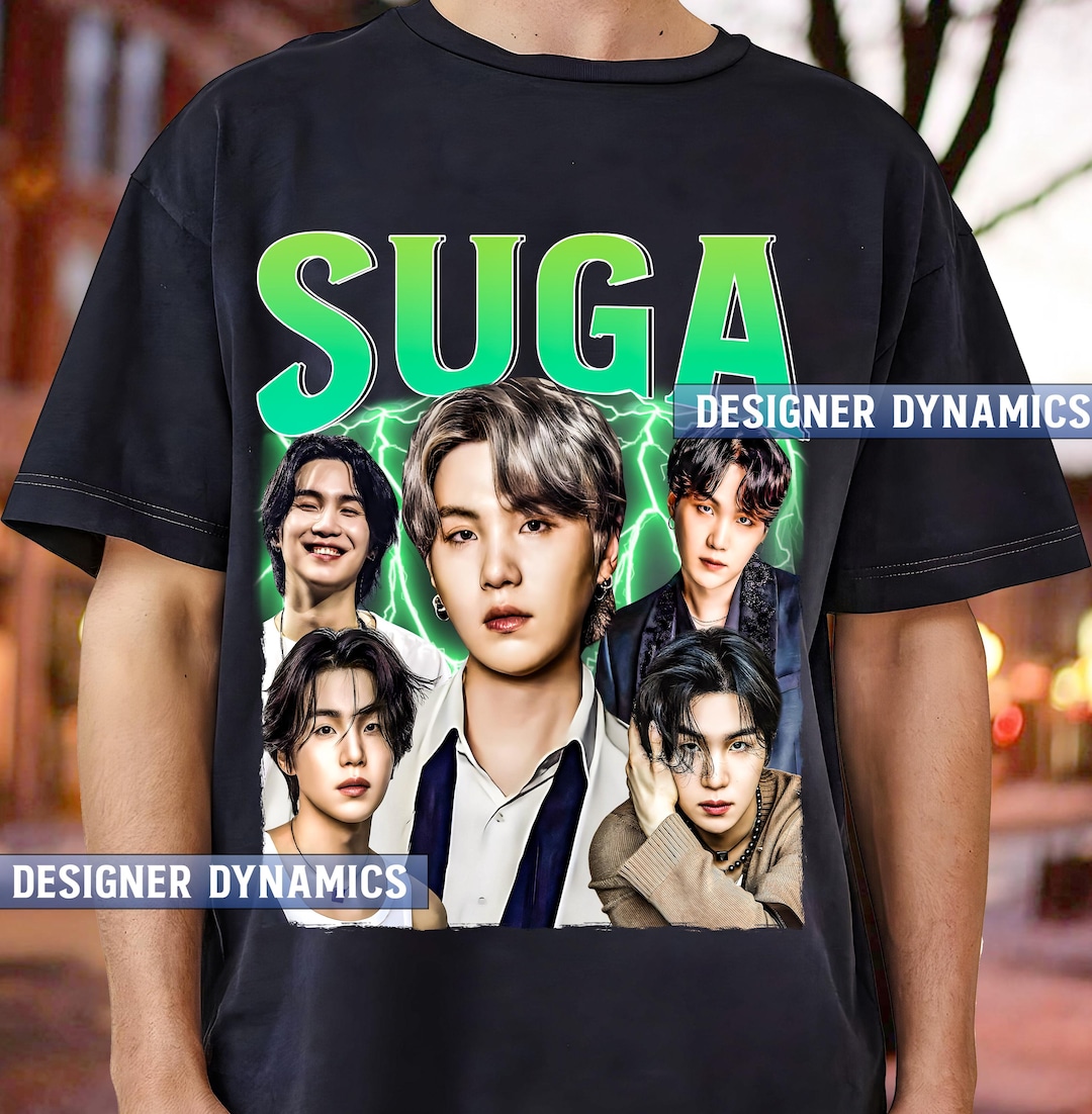 Suga Tee Rapper SUGA Vintage Fan T-shirt | Retro K-pop Rapper Graphic Tee | Aesthetic K ...