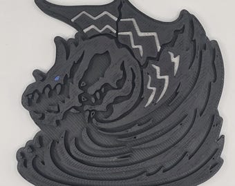 3d Printed Monster Hunter Kushala Daora Monster Icon Magnet