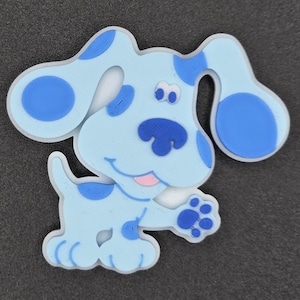 Niebieski magnes wydrukowany w 3D „Blue's Clues”