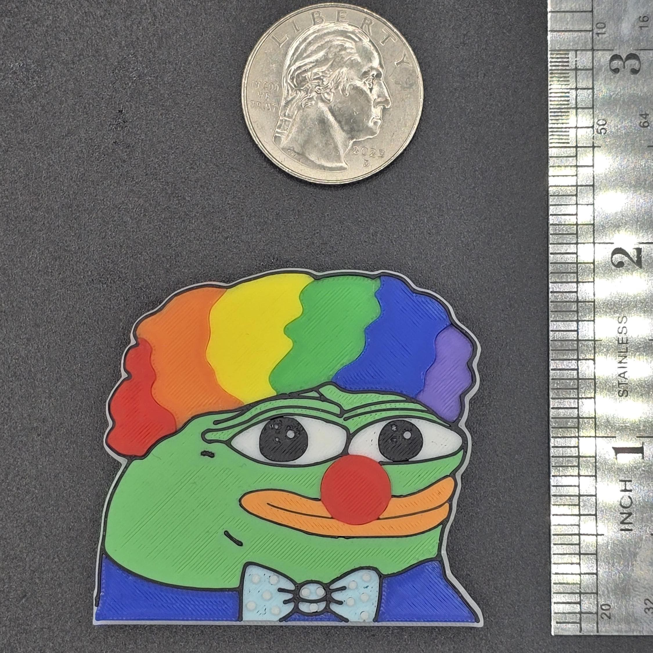 3d Printed Peepoclown Pepe the Frog Twitch Emote Magnet - Etsy