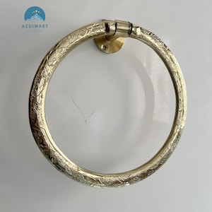 Portasciugamani ad anello in ottone non laccato, portasciugamani a parete, portasciugamani da bagno in ottone vintage, accessori da bagno in stile antico, elegante decorazione in ottone