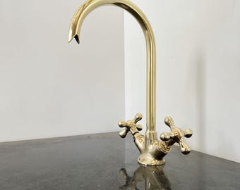 Unlacquered Copper Faucet, Handmade Copper Sink Tap, Vintage Copper Vanity Faucet, Moroccan Bathroom Faucet