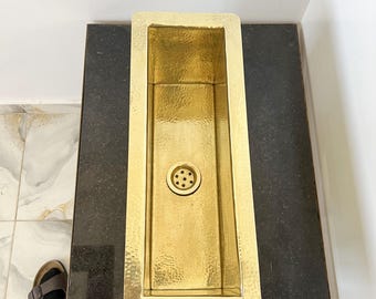 Mosiężny zlew kuchenny, młotkowany zlew podblatowy do baru, ręcznie robiony mosiężny zlew wyspowy do kuchni i baru