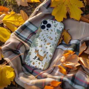 Autumnal Forest Fox - Tough Phone Case, Autumn Phone Case, Fox Phone Case, Falling Leaves Phone Case, Whimsical Phone Case, Cute Phone Case