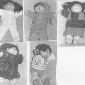 Puppen Kleidung Strickmuster für Cabbage Patch Puppe 5 Winter Outfits PDF Instant Download