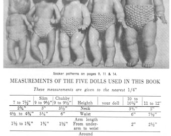 Baby Dolls Knitting & Crochet Pattern Book 5 Sizes 7" to 12" Dolls Dress Socks Pdf Instant Download