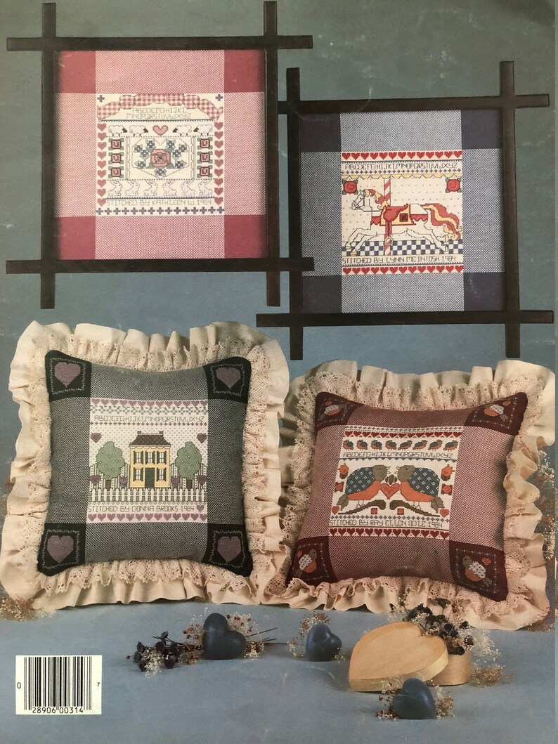 Hopscotch Samplers Cross Stitch Pattern Booklet Vintage 1984 Country Folk Art