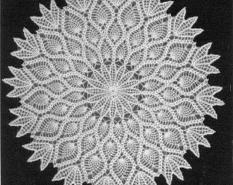 Pineapple Doilie Doily Crochet Pattern 18 Inches When Finished PDF Instant Download