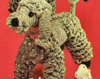 Vintage Poodle Family Stuffed Toys Crochet Pattern Mother Father Baby PDF Instant Download