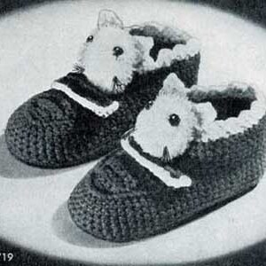Vintage Puss In Boots Childs Slipper Crochet Pattern PDF Instant Download