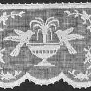 Filet Crochet Bird Bath Chair Set Doilies Pattern PDF Instant Download