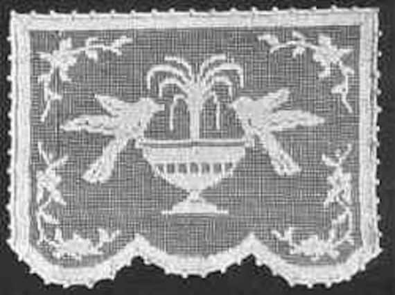 Filet Crochet Bird Bath Chair Set Doilies