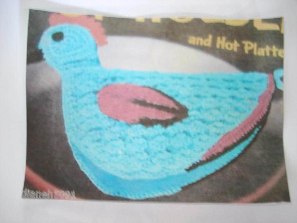 Vintage Chicken Potholder Crochet Pattern PDF