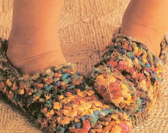 Crochet Rag Slippers Adult & Children Crochet Pattern PDF Instant Download