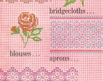 Cross-Stitch On Gingham Charts Poinsettia Flower 5 Designs Instant Download PDF